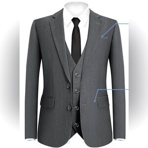 Boys size 14 charcoal gray blazer and matching vest.